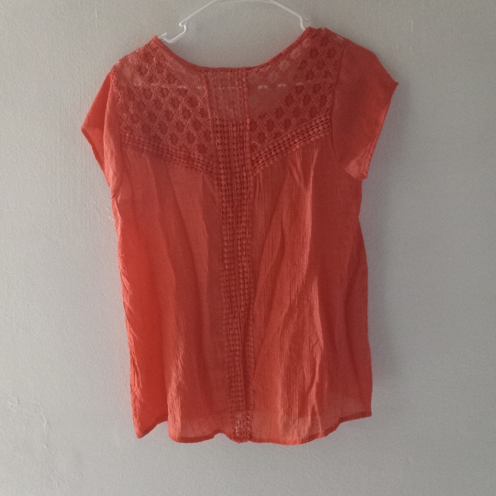 Mine Orange Blouse sz Medium - Picture 3 of 3